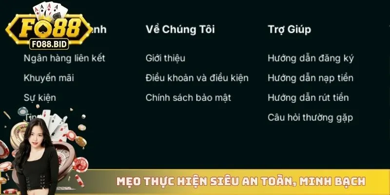 Mẹo thực hiện siêu an toàn, minh bạch 