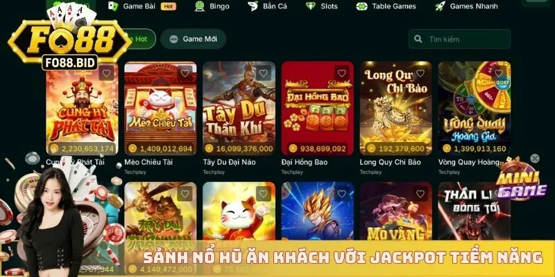 Sảnh nổ hũ ăn khách với jackpot tiềm năng 